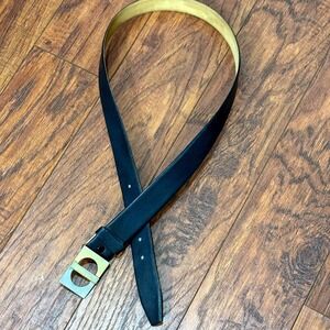 Vintage Mens Black Cowhide Leather Belt 36 Buckle Western Cowboy Heritage Rugged